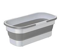 Anulely Mop Bucket, Cleaning Bucket, Folding Wash Bucket With Wheels And 2 Handles, Multi-Purpose Rectangular Cleaning Bucket, 3.17 Gallon Wash Bucket For Cleaning Mop