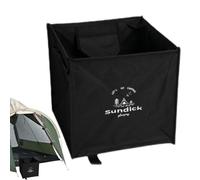 Anulely Outdoor Folding Trash Can Garden Waste Bag - Square Trash Can for Outdoor Use - Large Capacity Waste Collector for Yard, Garden, Lawn,