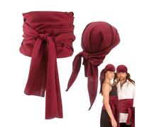 Anulely Pirate Hat, Pirate Head Scarf, Pirate Costume Accessories, Pirate Waist Belt Headband Cosplay, Waist Belt Scarf Accessories for Cosplay,