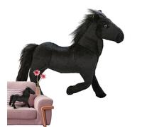 Anulely Pony Plush Toy, Pony Stuffed Animal, Plush Horse Toy with Fluffy Ponytail, Horse Table Ornaments Filled with PP Cotton for Computer Desk, Bedroom