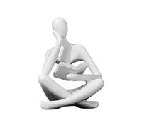 Anulely Reading Man Thinker Statue,Aesthetic Sculpture Room Décor | Golden Figurine Reading Book, Modern Home Decor For Living Room Bookshelf Shelf