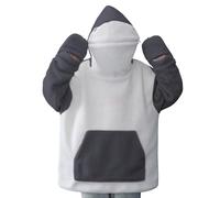 Anulely Shark Hoodie Jacket - Hooded Blanket Sweatshirt,Soft Long Sleeve Animal Shark Shape Hooded Pullover for Family Friends Men Women Gray