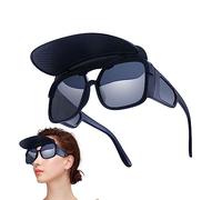 Anulely Sun Visor Sunglasses for Women - Cycling Sunglasses, Hat Brim, Cycling Glasses - Comfortable and Removable Cycling Glasses, Stable and Fun Sunglasses for Summer, c1 sand black gray film, 1