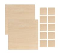 Anulely Unfinished Wood Crafts, Handmade Wood Pieces, Square Wood Sheets, 12 Pieces Thin Wood Blanks Unfinished Wood Square Craft Supplies for Architectural Models