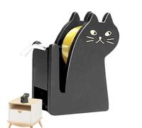 Anulely Wooden Tape Cutter, Cute Cat Tape Dispenser, Multifunctional Tape Dispenser | Mail Products Tape Cutter, Portable for Living Room, Classroom, Study
