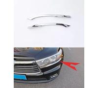 ANUNFRRE Car Accessories Fit for Toyota Highlander 2014-2018 2Pcs ABS Chrome Head Light Lamp Trim Cover (A Style)