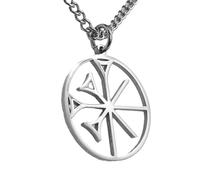 Anunnaki Empire God Dingir Summarion Pendant with Chain and Grey Burlap Pouch