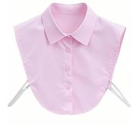 Anuoli Fake Collar Detachable Faux Collars Blouse Dickey Half Shirts Peter Peter Pan for Women Girls, Pink, One size