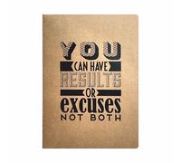 Anupam A5 Rek Notebook | 160 Pages | College Ruled Notebook | 80 Gsm Paper | Recycled Eco-Friendly Kraft Cover (Results or Excuses) (Pack of 2)