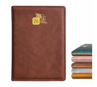 Anupam Accent 2026 Diary with Dates,2026 Daily Planner Full Page Per Day with Monthly Calendar,January to December New Year Diary 2026 Size B5 25x17cm 365 Days Suede Textured Pu Cover 80gsm Brown