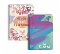 Anupam Drip Journal 160 Pages, 80 GSM Ruled Paper | Vibrant 4-Colour Designer Inside Pages | Soft Bound Aesthetic Cover | A5 Size for Journaling, Notes & Planning (Never Stop Exploring & IY KY K)