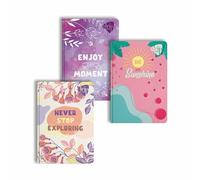 Anupam Drip Journal 160 Pages 80gsm Lined Paper 4 Colour Designer Inner Pages Soft Cover A5 Size for Notes and Planning (Enjoy Every Moment & Bae My SunShine & Never Stop