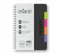 Anupam Eminent 5 Subject Notebook B5, 70 GSM, 150 Sheets (300 Pages), College Ruled Spiral Notebook with One Pocket, Movable Dividers, Front/Back Plastic Covers, Multi Subject Notebook | 17 cm x 25 cm