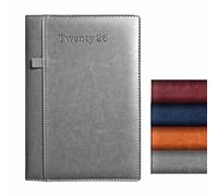 Anupam Exec 2026 Diary with Dates - A5 (21x14cm) 80 GSM Daily Planner Full Page Per Day with Monthly Calendar, 365 Days New Year Diary, Pen Holder, Leather PU Cover, Daily Diary for Office - Grey