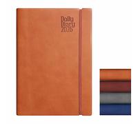 Anupam Flxy 2026 Diary with Dates - A5 80 GSM Paper 2026 Daily Planner Full Page Per Day with Monthly Calendar, 365 Days New Year Diary, Flexible Leather PU Cover, Matching Elastic Closure - Tan