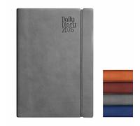 Anupam Flxy 2026 Diary with Dates - A5 Size - 80 GSM Paper, 2026 Full Page Per Day Diary with Monthly Calendar - 365 Days for New Year, PU Leather Cover