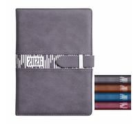 Anupam Slide Diary 2026 with Dates, Full Page Per Day with Monthly Calendar, January to December 2026 Size B5 (25x17cm) 365 Days Lines Textured PU Cover, Pen Holder and Loop Closure (Grey)