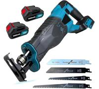 ANUPTTA Reciprocating Saw, 21V Cordless, 2x5.5AH Battery, 4 Saw Blades, 0-3500SPM Variable Speed, 22mm Stroke, Wood, Metal, Plastic