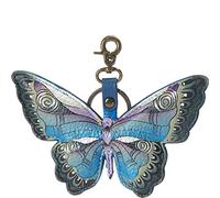 Anuschka Genuine Leather Hand Painted Key Chain/ Key Fob | Earth Song