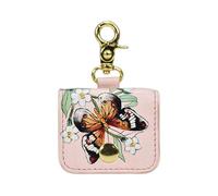 Anuschka Leather Airpod Case - Hand-Painted Genuine Leather Airpod Case with Snap Button Closure - 1179, Butterfly Melody