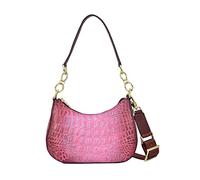 Anuschka Women Original Hand-Painted Leather Small Convertible Hobo, Croco Embossed Berry, One Size