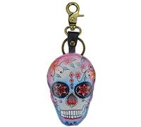 Anuschka Women's Handpainted Leather Keychain, Calaveras De Azucar, One Size