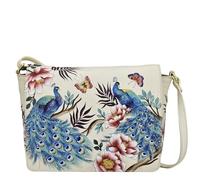 Anuschka Women’s Hand-Painted Genuine Leather Flap Crossbody - Pretty Peacocks