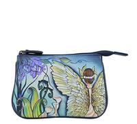 Anuschka Women’s Hand-Painted Genuine Leather Medium Zip Pouch - Enchanted Garden