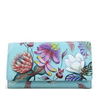Anuschka Women’s Original Hand-Painted Genuine Leather RFID Blocking Accordion Flap Wallet - Jardin Bleu