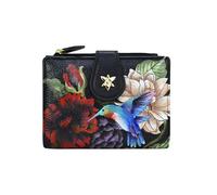 Anuschka Women's Hand-Painted Genuine Leather Two Fold Organiser Wallet - Hummingbird Heaven