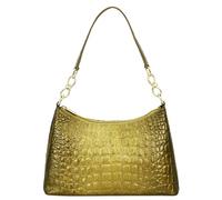 Anuschka Women's Original Hand-Painted Genuine Leather Hobo with Chain Strap - Croco Embossed Desert Gold