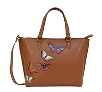 Anuschka Women's Original Hand-Painted Genuine Leather Medium Tote, Butterflies Honey, One Size