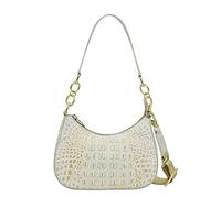 Anuschka Women's Original Hand-Painted Genuine Leather Small Convertible Hobo - Croco Embossed Cream Gold