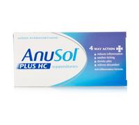 Anusol Plus HC Suppositories for Hemorrhoids and Piles Treatment 12 Pack pack
