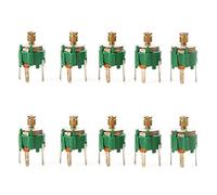 ANUTE 10PCS 5-20PF Variable Capacitor, Green, Push Button Actuator, Manual Operation