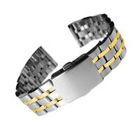 ANUTRDE Stainless Steel Watch Band Universal Strap Folding Buckle Compatible with Women Bracelet Strap18mm 20mm 22mm Watch Belt Accessories(Silver Gold,20mm)
