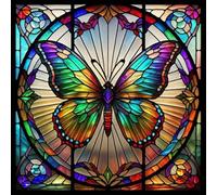 Anuver Butterfly Diamond Painting Kits for Adults, 5D DIY Diamond Art Kits for Beginners, Full Drill Diamond Painting Kits for Home Wall Decor, Stained Glass, 12x12 Inch