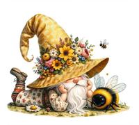 Anuver Diamond Art Gnome Kits for Adult, Round Diamond Painting Kit for Beginners, 5D DIY Full Drill Diamond Gem Craft Painting Home Wall Decoration, 12x12 inch