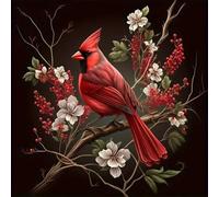Anuver Diamond Painting Kits for Adults Cardinal, 5D Round Diamond Art Kits for Beginners, DIY Full Drill Crystal Gem Painting Kits for Home Wall Decor 12x12Inch, Bird