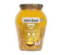 Anveshan A2 Gir Cow Ghee Bilona Method 1Liter, Traditional Bilona Method, Cultured, Immunity Booster, Pure, Natural, Healthy, Fresh, Lactose And Gluten Free