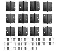 AnvFlik 12 Pack Black Heavy Duty Pin Removable 4" X 4 Inch Stainless Steel Ball Bearing Square Door Hinges with 5/8" Radius Corners, Interior & Exterior Door Hardware for Left & Right Doors Hinge