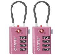 Anvil 4 Digit Luggage Locks, TSA Locks for Luggage, Advanced TSA008 core, Alert Indicator for Your Travel Lock, Suitcase Lock. (2, Rose Purple)