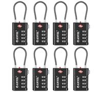 Anvil 4 Digit Luggage Locks, TSA Locks for Luggage, Advanced TSA008 core, Alert Indicator for Your Travel Lock, Suitcase Lock. (8, Black)