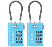 Anvil 4 Digit Luggage Locks, TSA Locks for Luggage, Advanced TSA008 core, Alert Indicator for Your Travel Lock, Suitcase Lock. (2, Blue)