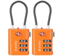 ANVIL TSA Approved Luggage Locks - High Security TSA008 Combination Travel Locks with Inspection Indicator for Suitcases and Backpacks. (2, Orange)