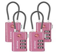 ANVIL TSA Approved Luggage Locks - High Security TSA008 Combination Travel Locks with Inspection Indicator for Suitcases and Backpacks. (4, Rose Purple)