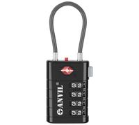 ANVIL TSA Approved Luggage Locks with Search Alert Indicator, 4-Digit Combination Suitcase Lock, Advanced TSA008 Core Heavy Duty Anti-Theft Travel Lock for Bags, Backpacks, Pelican Cases (1, Black)