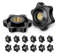 ANVINKU 14PCS M8 Star Clamping Nuts, Diameter 32mm Star Nut, Plastic Clamping Knobs Nuts, Handle Nut for Furniture, Fitness Equipment & DIY