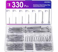 ANVINKU 330PCS Cotter Pins Assorted, 304 Stainless Steel Split Pins, 7 Sizes Cotter Pin Assortment Kit for Automotive, Mechanics, Marine Repair
