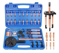 ANVINKU 36-in-1 Bearing Puller Kit, Inner Bearing Removal Tool, Blind Hole 3-Jaw Bearings Removal Kit, Internal External Bearings Disassembly Gear Puller with Blue Storage Box